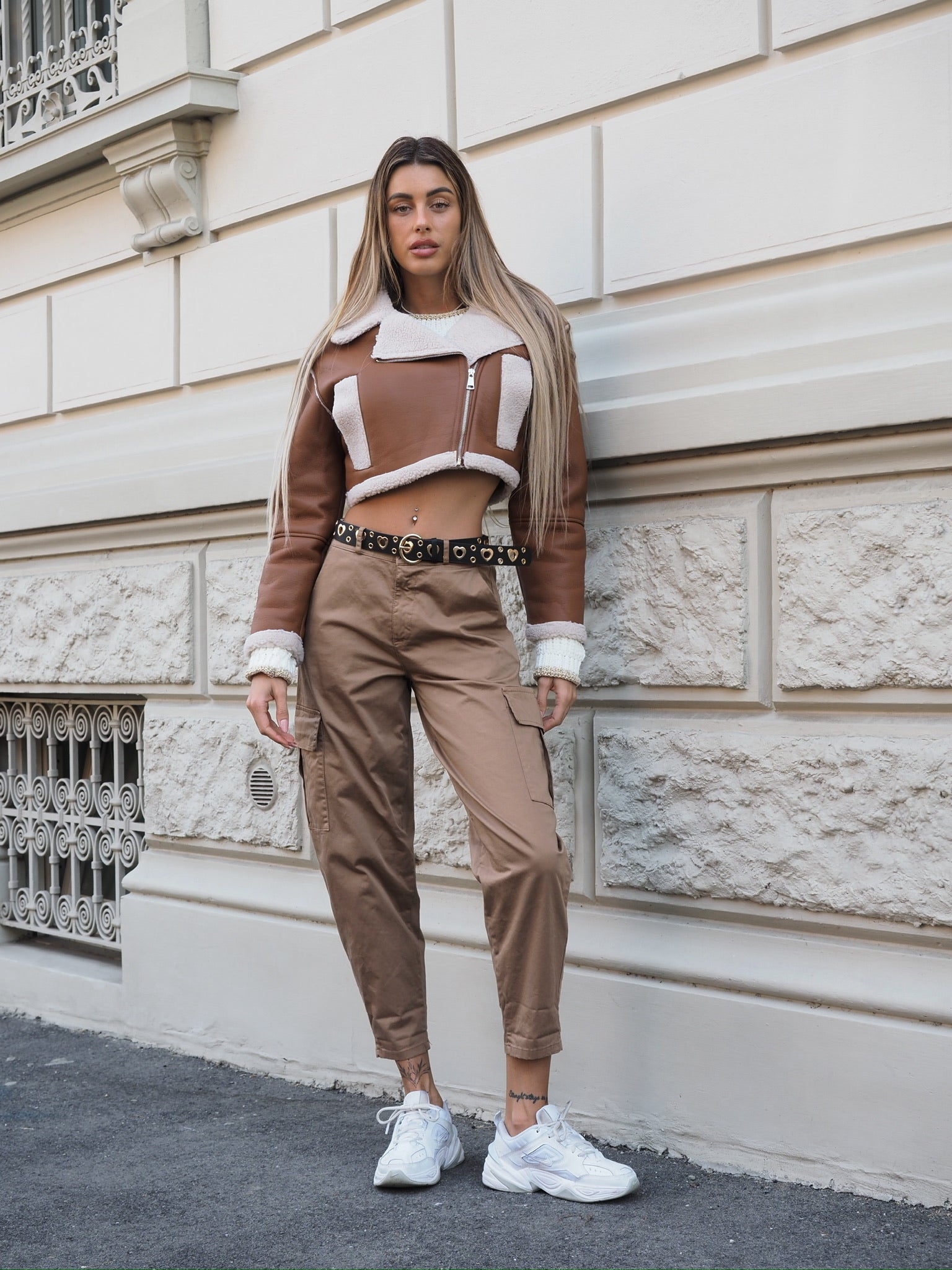 Pantalone cargo choco