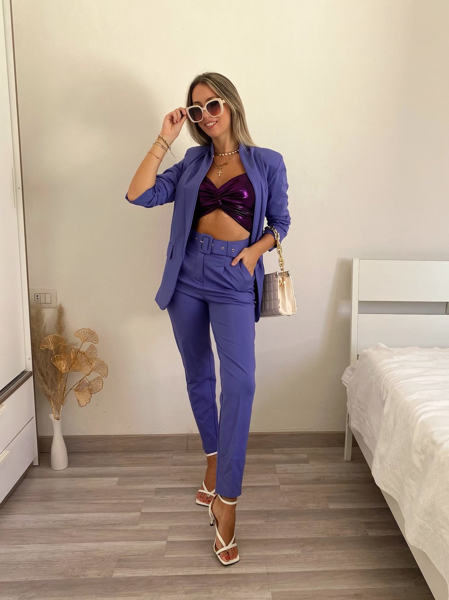 Completo giacca e pantalone glicine