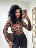 Maglia con strass animalier