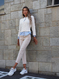 Maglione panna con trecce