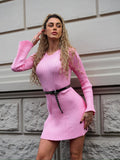 Abito in maglia rosa