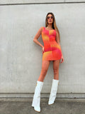 Abito in tulle orange peach
