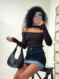 Maglia a costine con choker