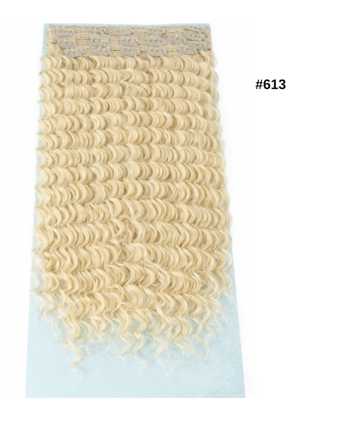 7 fasce Ricce con clip vari colori