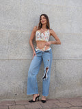 Set Bralette e slip bianco a fiori