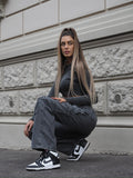 Cargo maxi con tasconi jeans grigio