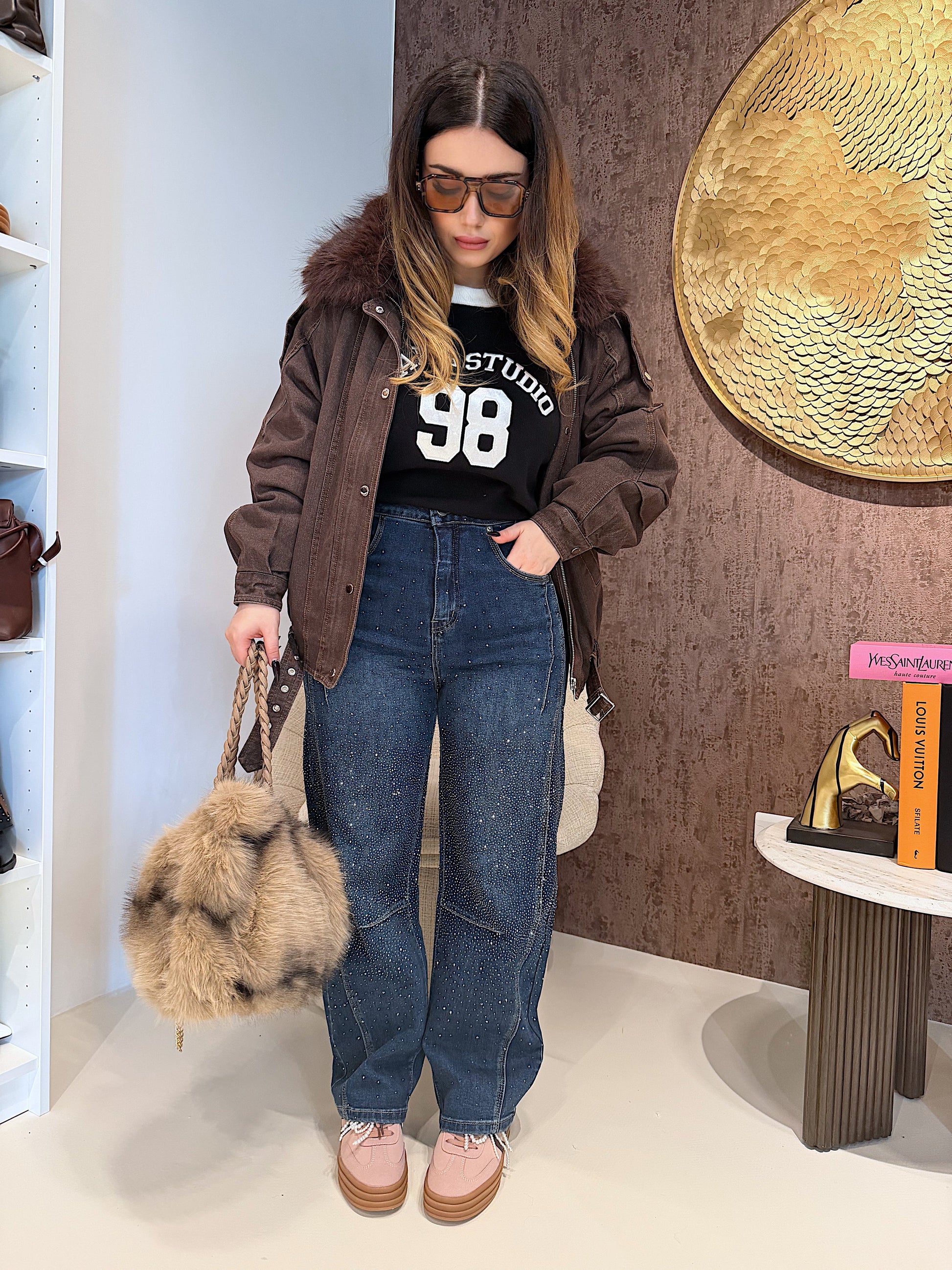 Jeans Balloon con brillantini