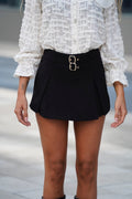 Gonna pantalone a pieghine con cinture
