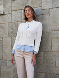 Maglione panna con trecce