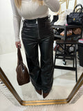 Pantalone in Ecopelle con Lacci Laterali