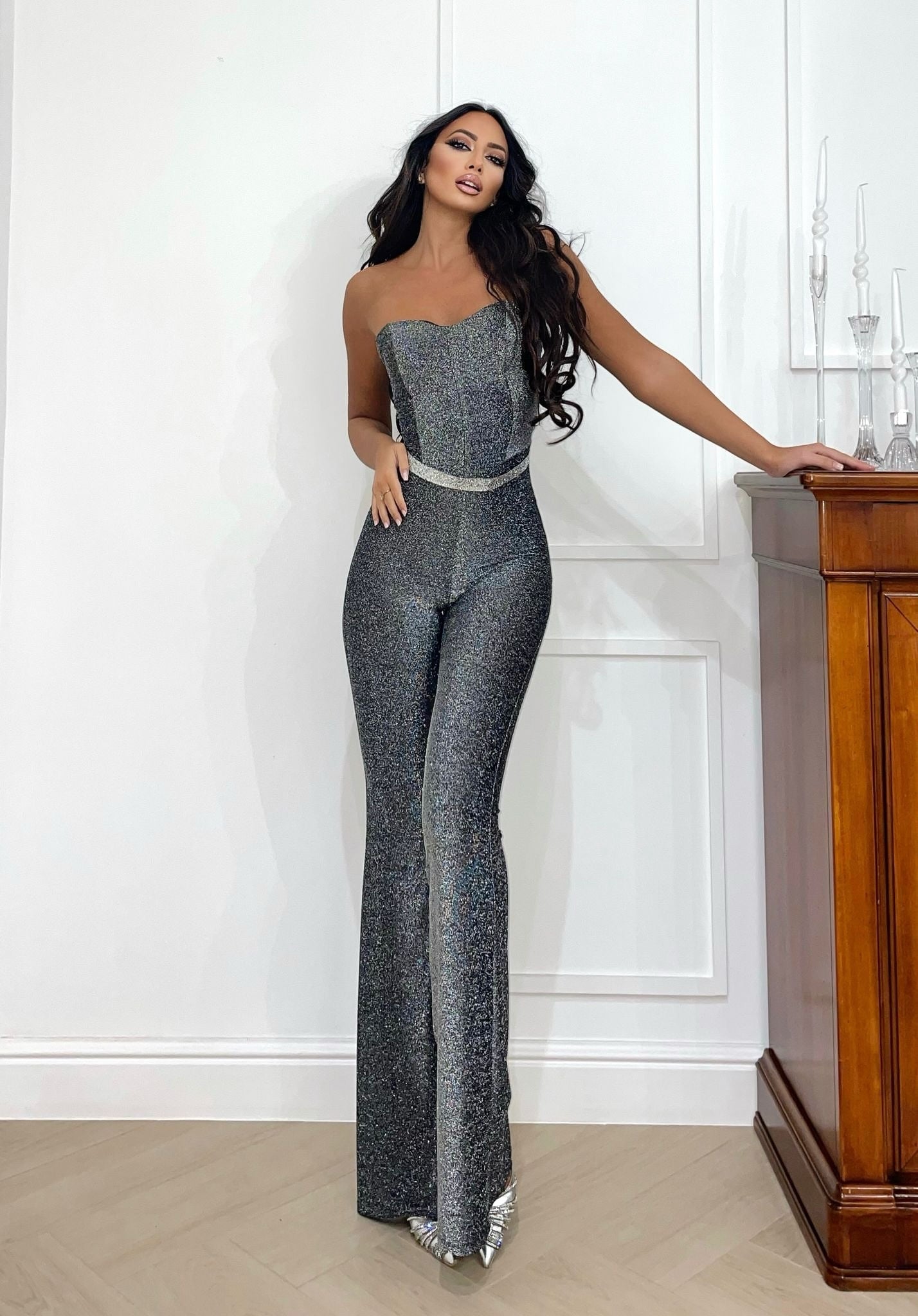 Tuta corsetto Silver lurex