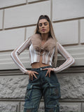 Maglione con pelliccia camel