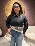 Camicia over con foulard 100% cotone