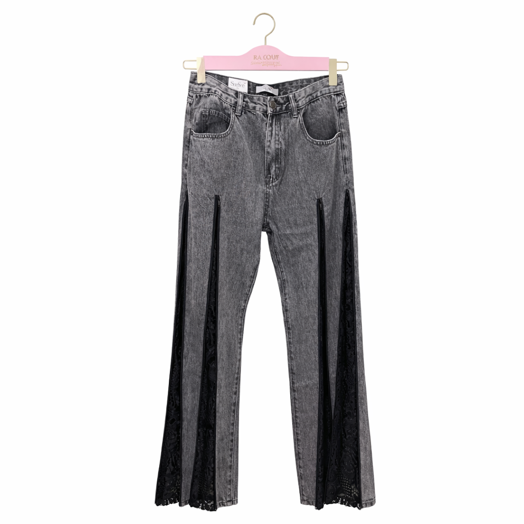 Jeans Lace Split Black