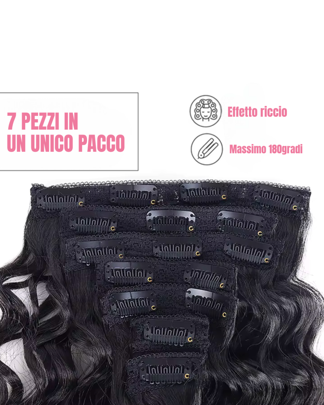 Extension 200GR 7 Clip Riccio Morbido vari colori