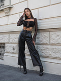 Blusa in velo con lacci