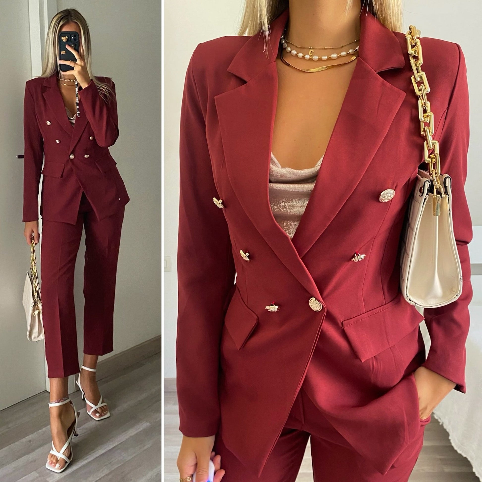 Completo doppio petto bordeaux