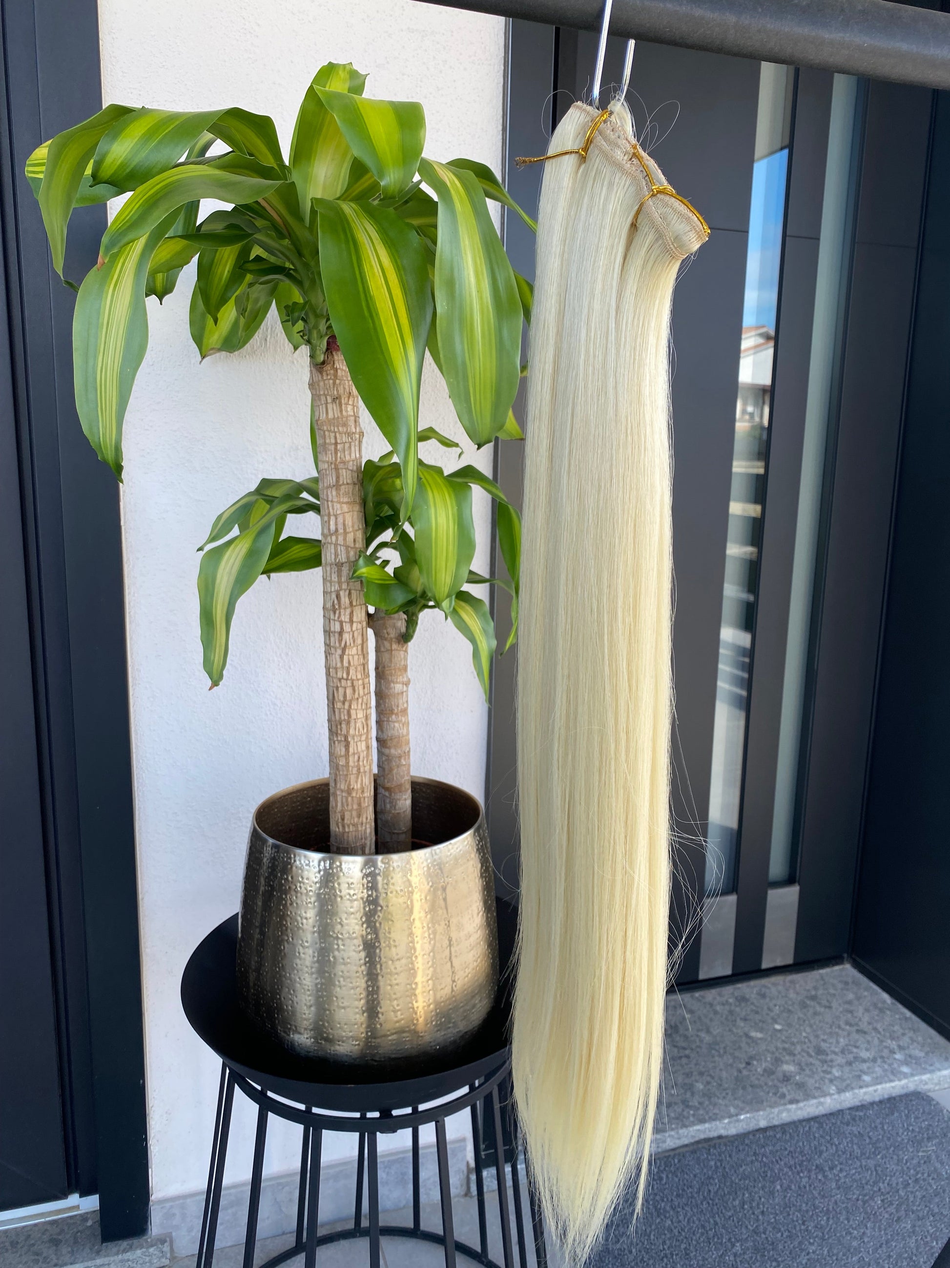 Extension 7 clip liscia biondo platino