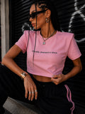 T-shirt Crop “Usually Dressed in Black”