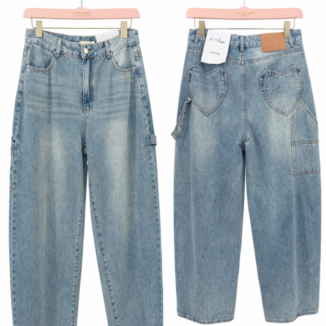 Jeans con tasca a cuore ballon
