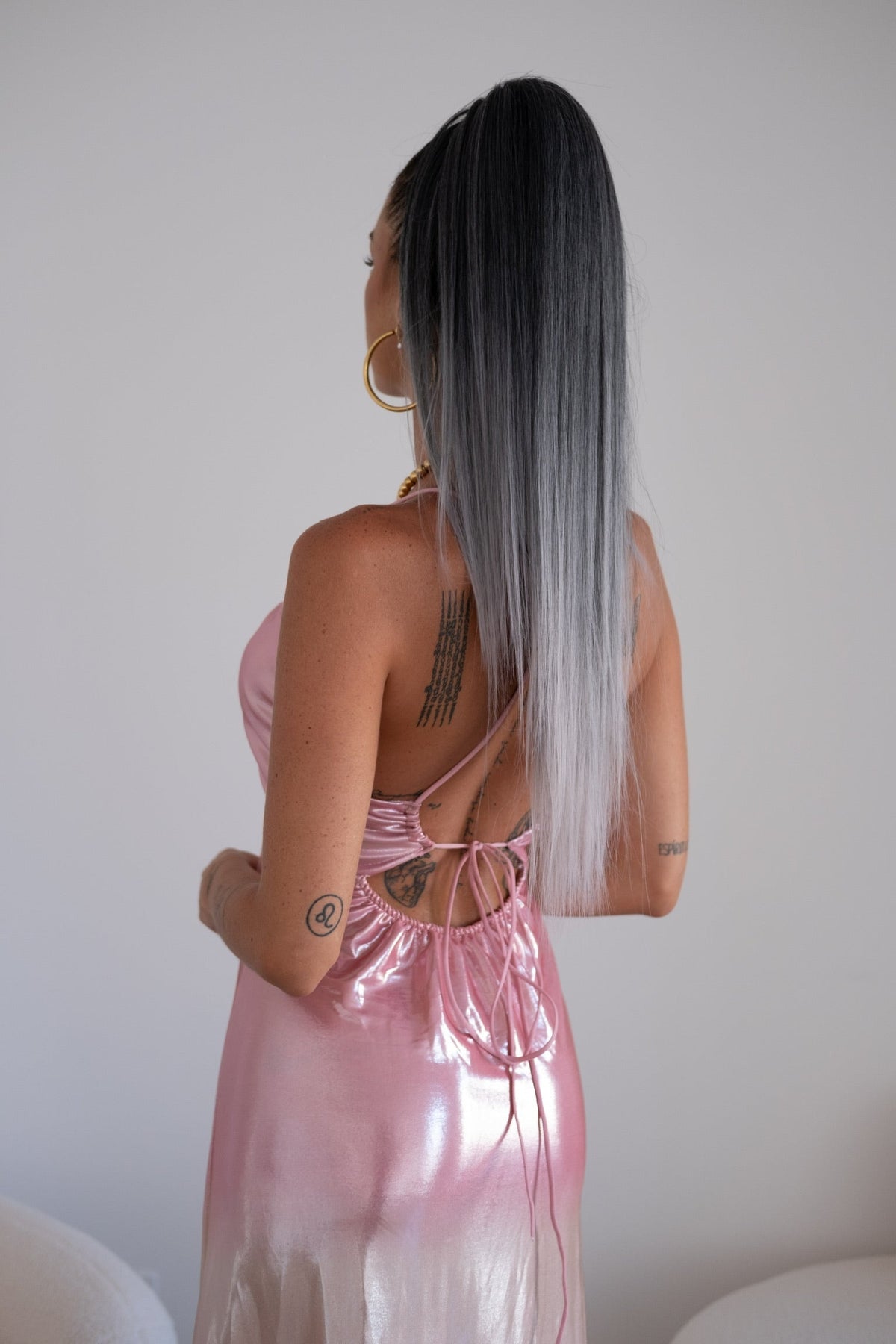 Coda liscia con Coulisse Nero/Grigio Degradè