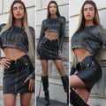 Maglione metal a trecce nero