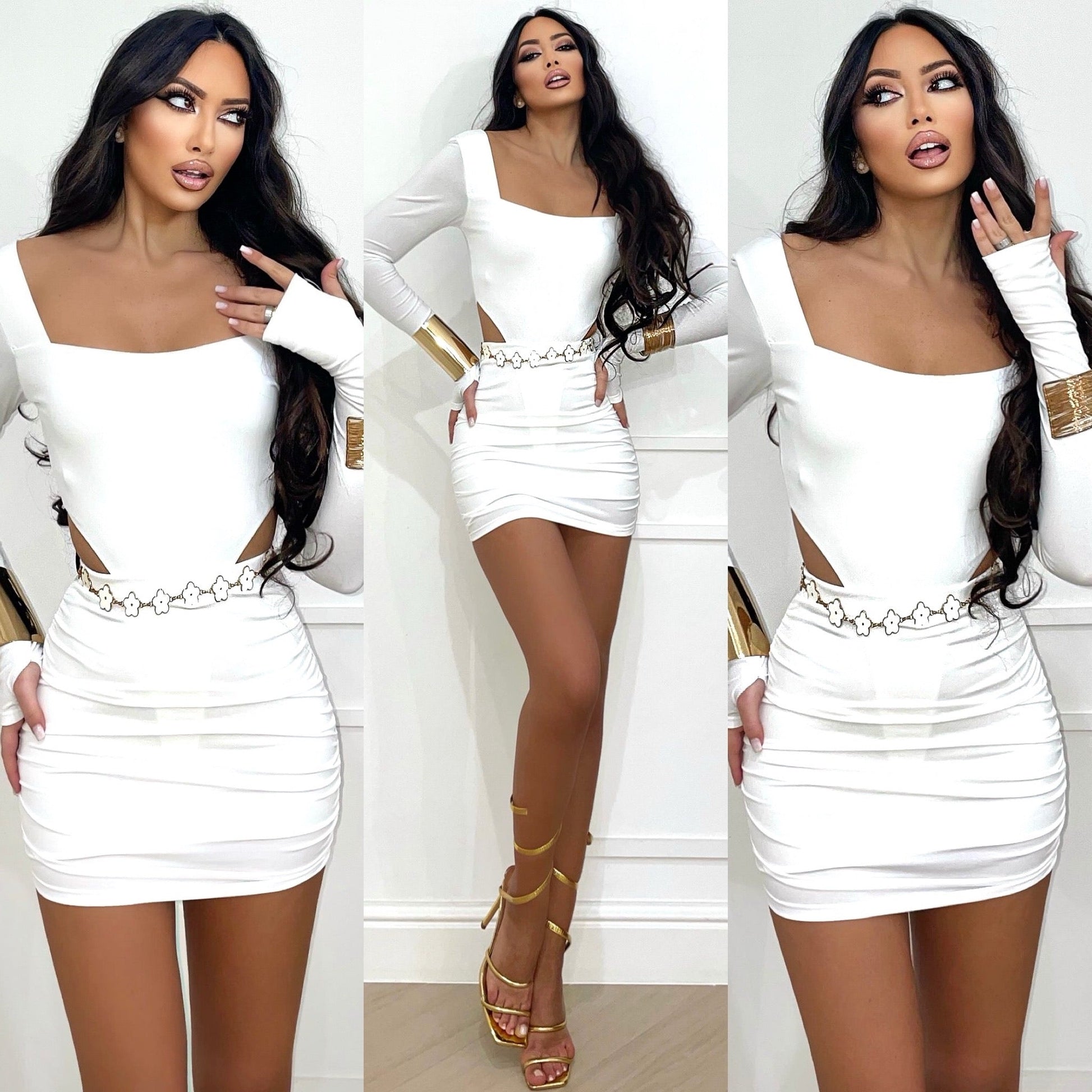 Completo body e gonna bianco