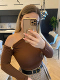 Body marrone dettaglio oro