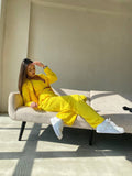 Set tre pezzi camicia top e pantalone giallo