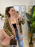 Cardigan animalier rosa