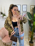 Cardigan animalier rosa