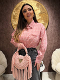 Camicia a quadri con brillantini ￼