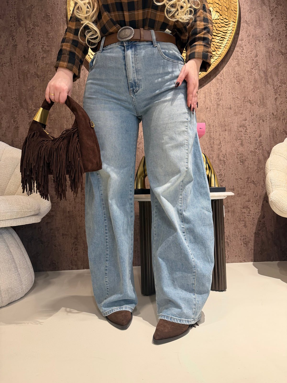 Jeans Vintage con Cintura western