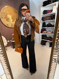 Foulard con dettaglio marrone