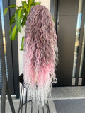 Coda #T-PINK riccia con Coulisse Rosa Degradè