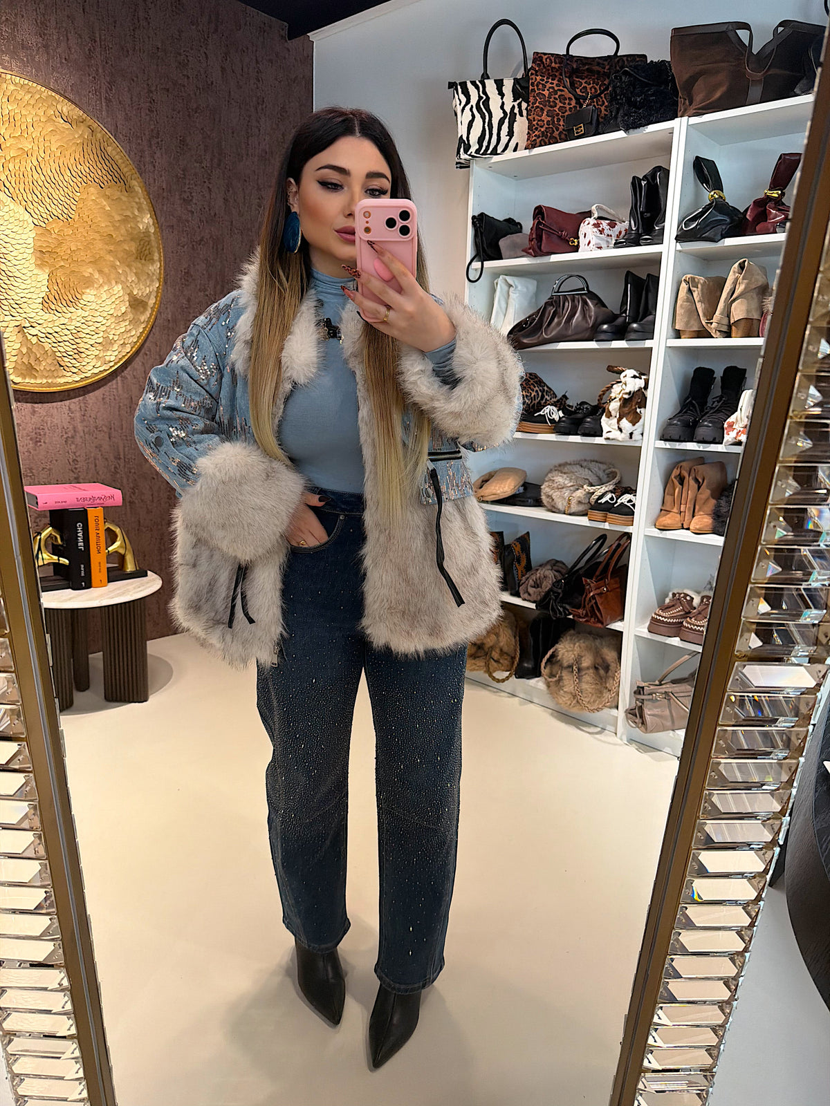 Pelliccia Denim sparkle