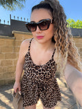 Canotta animalier con strass