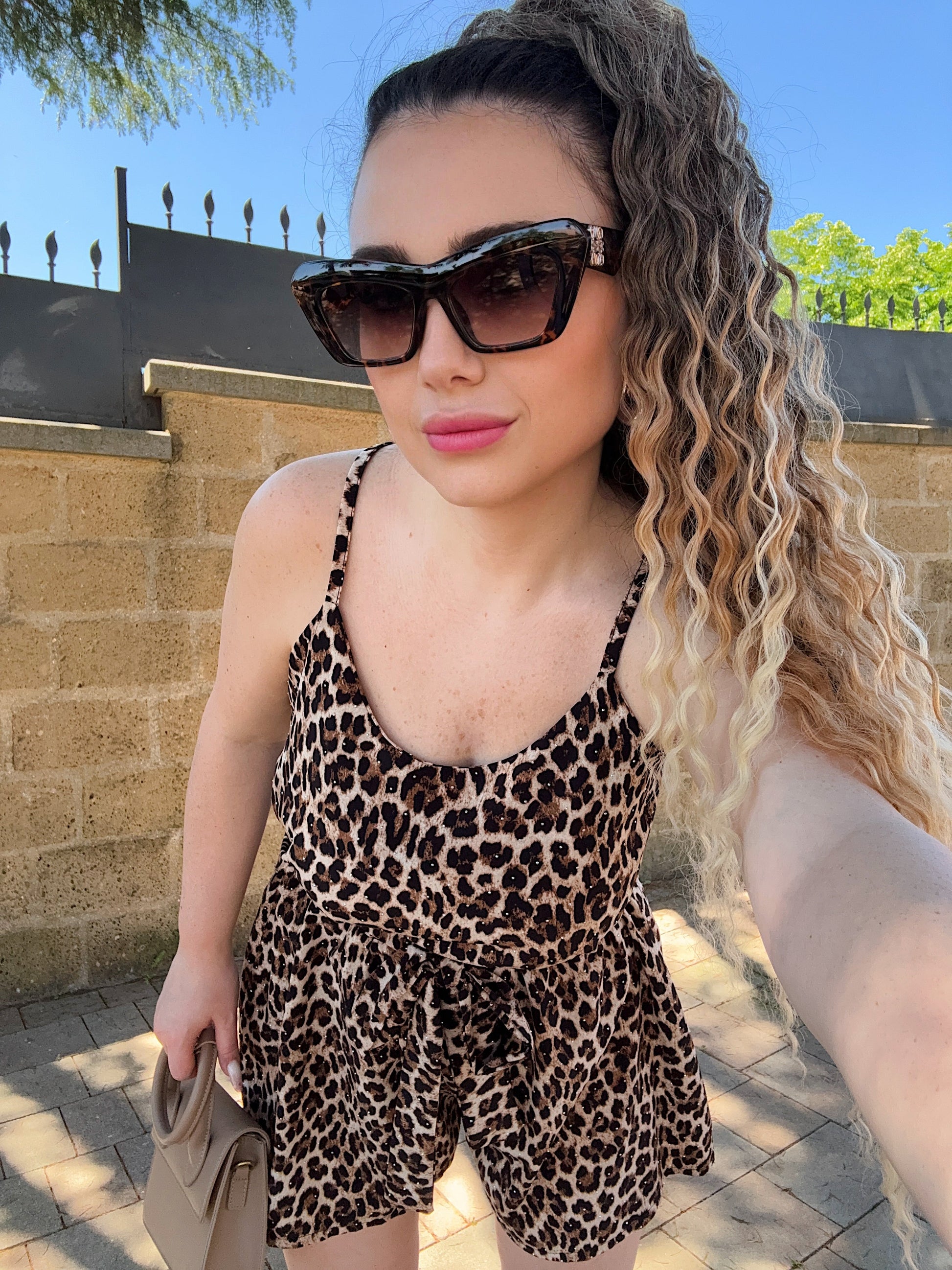 Canotta animalier con strass