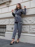 Blazer grigio con cintura