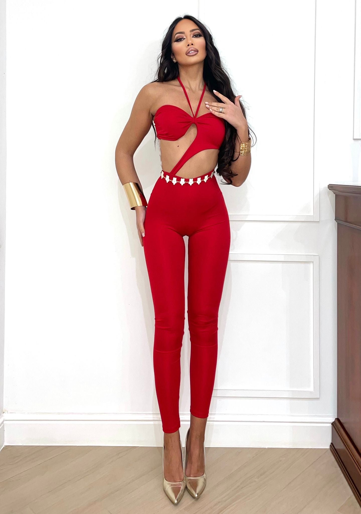Tuta a fascia con S rosso