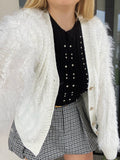 Cardigan super soft bianco con bottoni