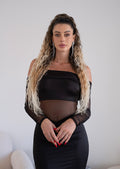 Abito nero con trasparenza