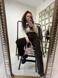 Pantalone con strass choco