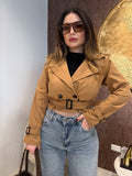 Trench corto donna con cintura