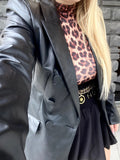 Blazer in ecopelle doppio petto
