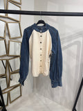 Maglioncino con dettaglio in denim
