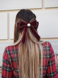 Fiocco per capelli con perla e strass