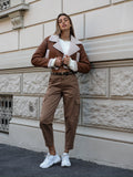 Pantalone cargo choco