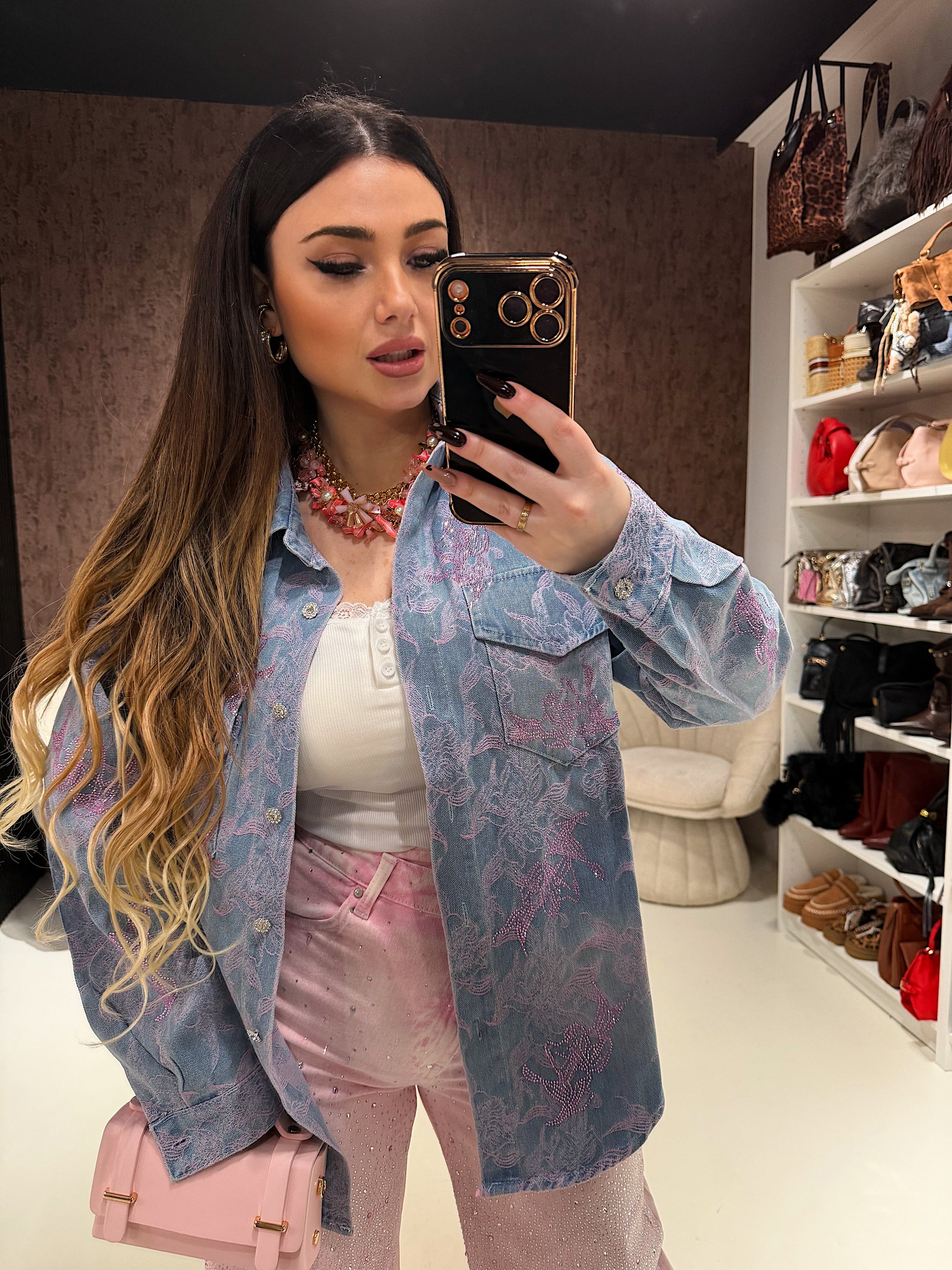 Camicia Denim Rose Lace