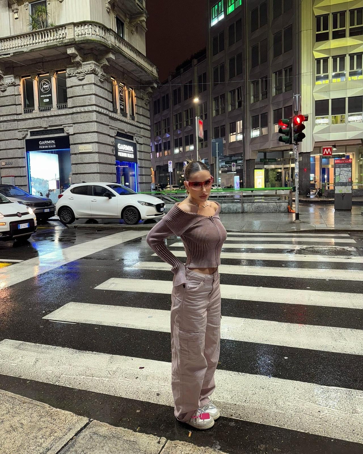 Maglione rosa antico con zip